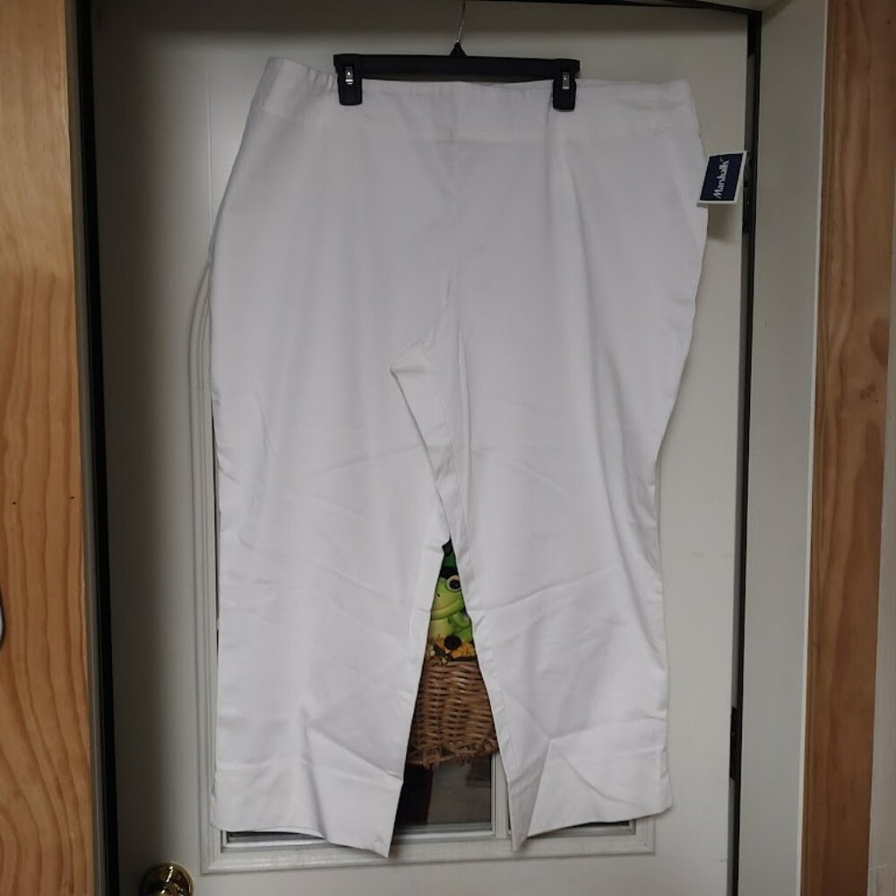 New Rachel Zoe White Pull On Cropped Stretch Pants Size Women's 20W